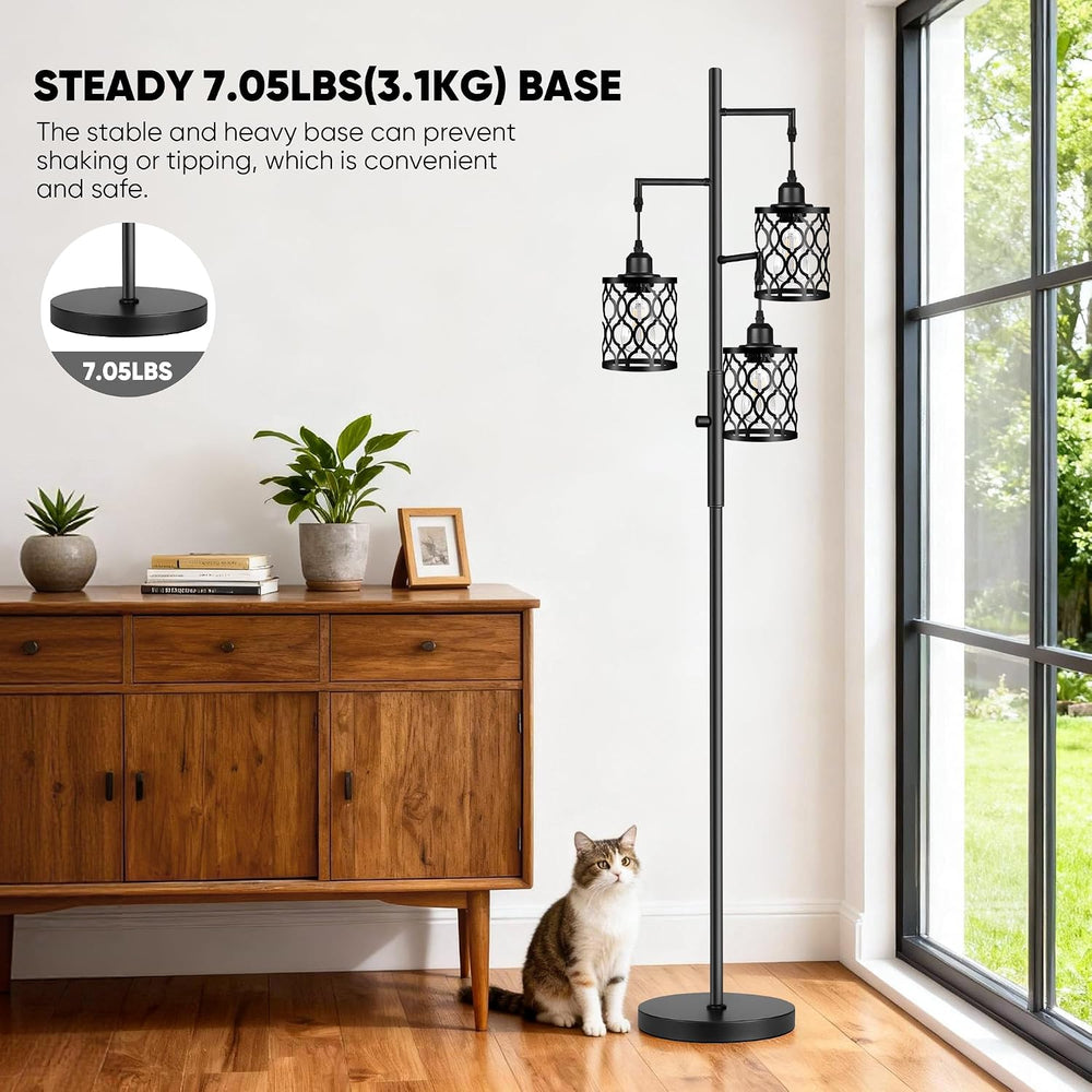 73" Dimmable Farmhouse floor lamps for living room, Industrial Tree Floo...