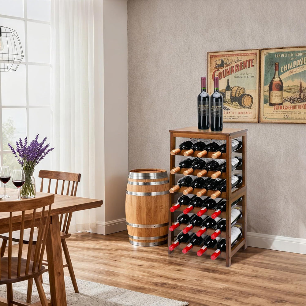 Wine Rack Freestanding Floor, 6-Tier Display Wine Storage Shelf | Holds 24 Bo...