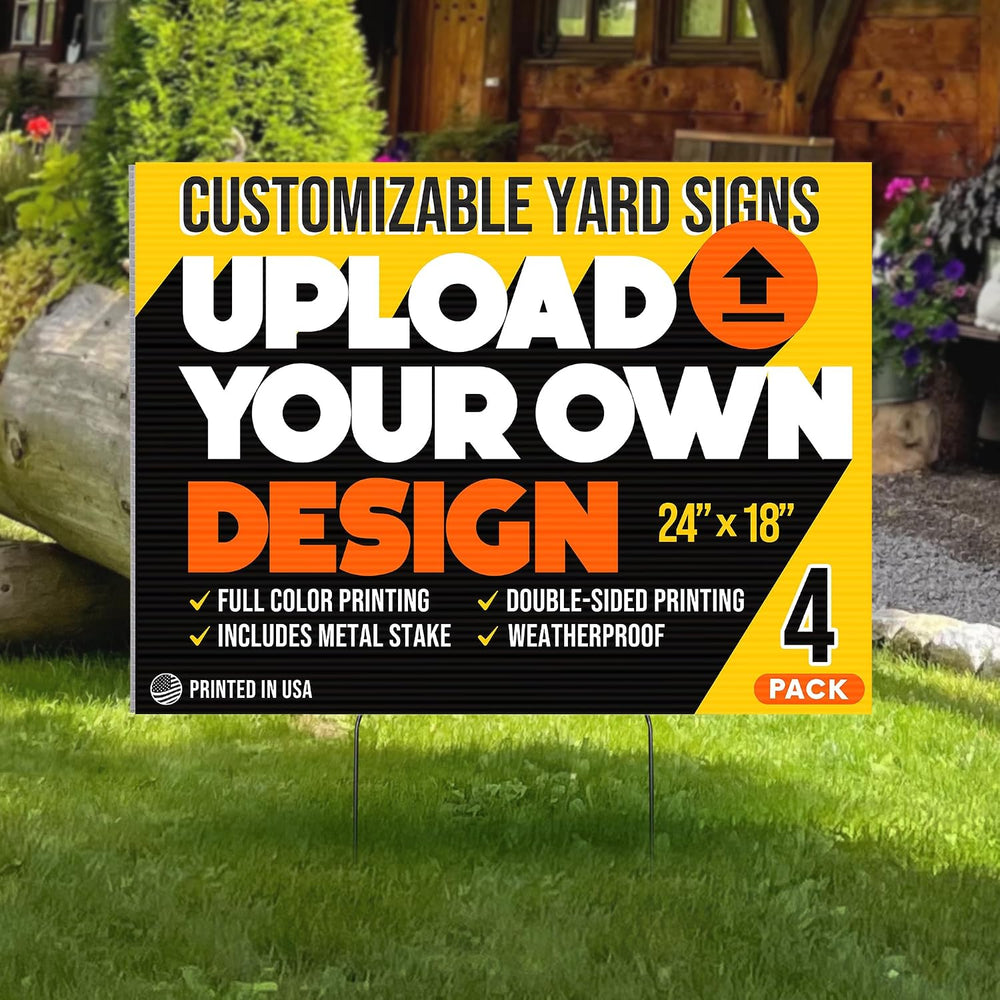 24x18" Custom Yard Signs for Business Double-Sided Personalized Photo Si...