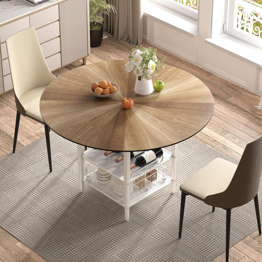 VFK 47'' Round Dining Table Set for 4-6, Farmhouse Kitchen Table with...