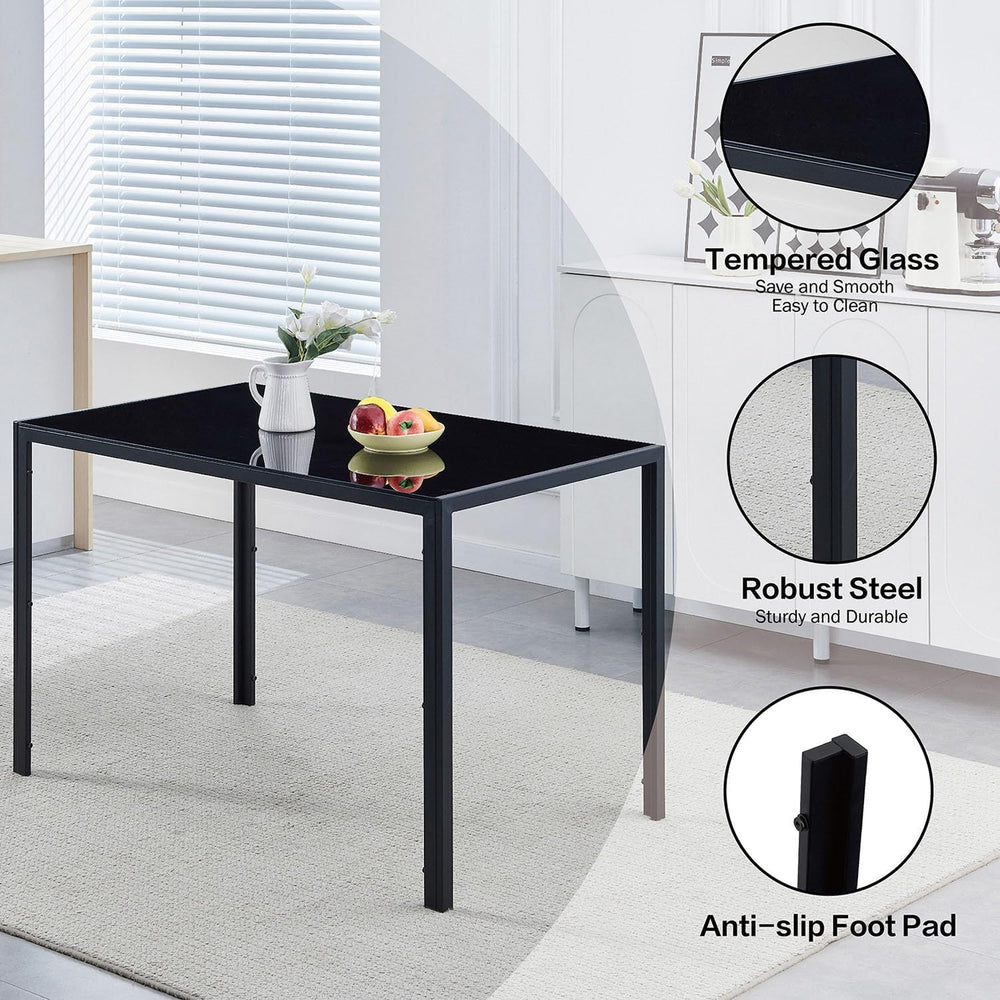 47.24" Glass Dining Table Modern Kitchen & Dining Room Table for 2-4...