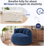 MASVIS Bean Bag Chair,3ft Memory Foam Bean Bag Chair for Adults Kids Teens,Soft Velvet Comfy Floor Chair with Supportive Backrest,Lazy Sofa Lounge Chair for Living Room Bedroom Game Room,Navy