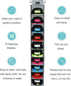 VAESIDA 10 Shelf Hat Rack Hanging Closet/Organizer for Storage - Best Baseball Cap Holder, Gray