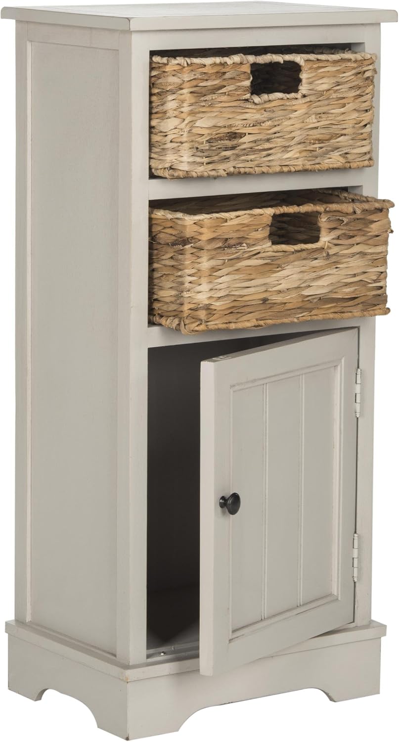SAFAVIEH Connery Wood Storage Cabinet, 35" Farmhouse Cherry AMH5742C
