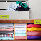 Bamboo Drawer Organizer Adjustable and Expandable - Ideal Drawer Dividers for Kitchen, Dresser, Bedroom and Bathroom - Expandable Drawer Organizer Set of 4 - Water-Resistant Finish