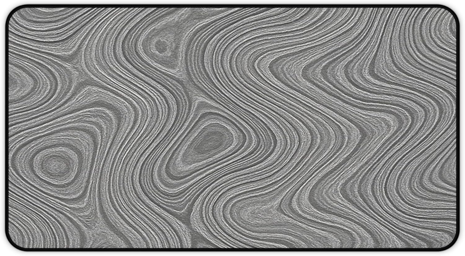 Brushed Metal Texture Desk Mat - Extended Mouse Pad & Desk Pad, Neoprene Surface, Non-Slip Rubber Base, Stitched Edges, Desk Protector for Keyboard & Mouse, Sizes 12x18/12x22/16x32 (Damascus, 12x22)