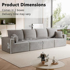 Homall Sectional Couches for Living Room, Modern Boneless Couch with Deep Seat, Upholstered Cloud Sofa, No Assembly Required (Dark Grey, Four-Seater Sofa)