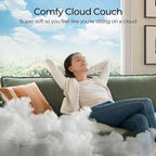 LINSY HOME 90'' Cloud Loveseat Sofa, Modular Sectional Couches Corduroy Cloud Couch Soft Modern Comfy Love Seat Sofa Set for Living Room Apartment Office, Green
