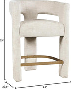 Jofran Upholstered Counter Stool with Arms – Versatile Barstools – Stylish Seating for Kitchen Dining Room or Home Bar, Natural, Single Stool