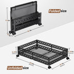 Under Bed Storage Containers with Wheels - Shoe Storage Organizer Drawer, Tool-free Assembly Metal Underbed Storage Containers for Bedroom Clothes, Shoes, Blankets - 2 Pack