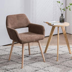 Mid Century Modern Dining Chairs Set of 4 & 2 & 6 Comfy Accent Chair Upholstered Kitchen Dining Living Room Chairs for Bedrooms Waiting Room Home Arm Desk Chair No Wheels (Brown, 4)