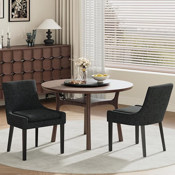 Modern Dining Chairs Set of 6, Upholstered Corduroy Dining Room Chairs with W...