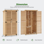 MCombo Outdoor Storage Cabinet, Wooden Storage Shed with Latch, Outside Garden Tool Shed with 2 Doors for Patio Yard Lawn, 0808 (Natural, Medium)