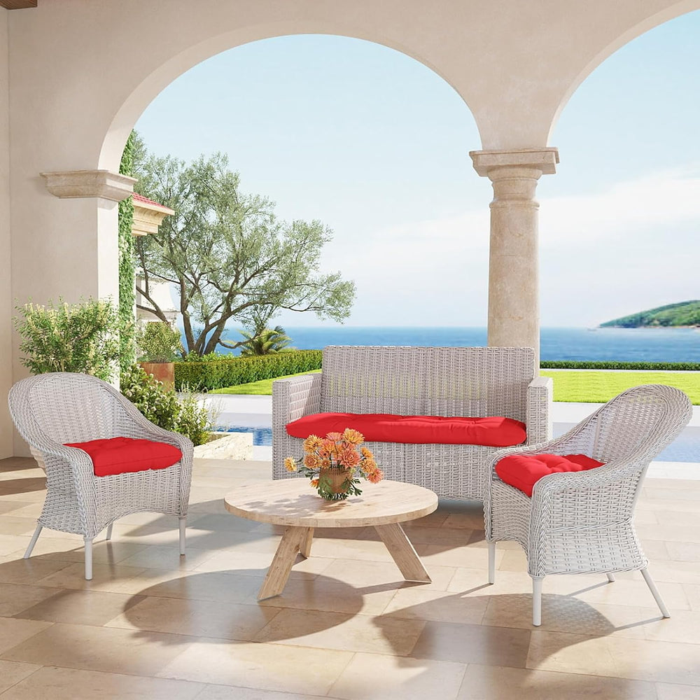 Outdoor Chair Cushions 22x22x4 Inch Set of 2, Red