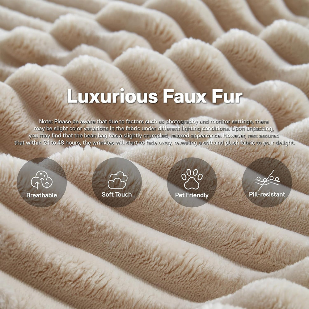37" Plush Corduroy Ottoman, Upholstered Cloud Ottoman for Couch in A Box...