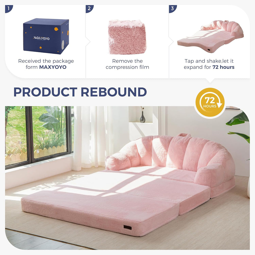 MAXYOYO Folding Sofa Bed, 2 in 1 Convertible Sofa to Lounger | Comfy Loveseat...