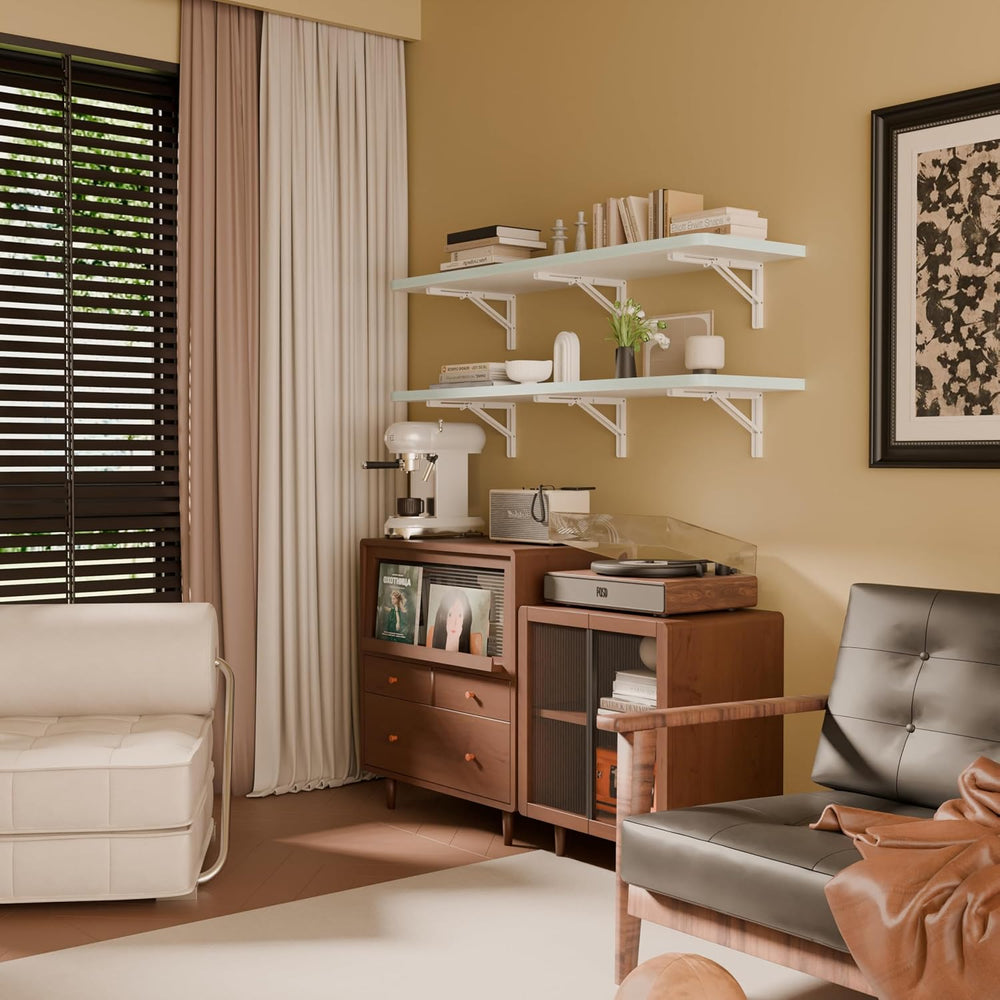 IAE Wall Mounted Folding Table with Pine Wood,60" x 16"Floating Wal...