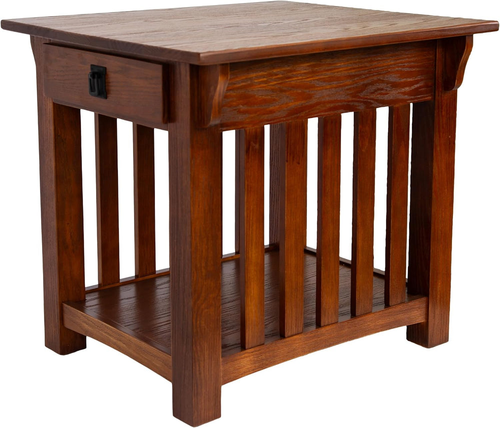 Leick Home Mission End Table, 22", Medium Oak