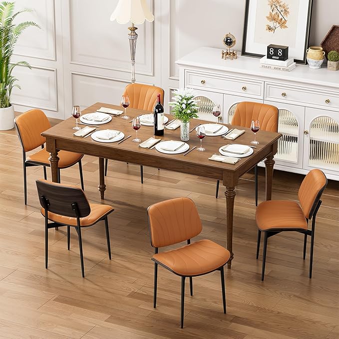 Dining Chairs Set of 6, Mid Century Modern Dining Room and Kitchen Chairs, Up...