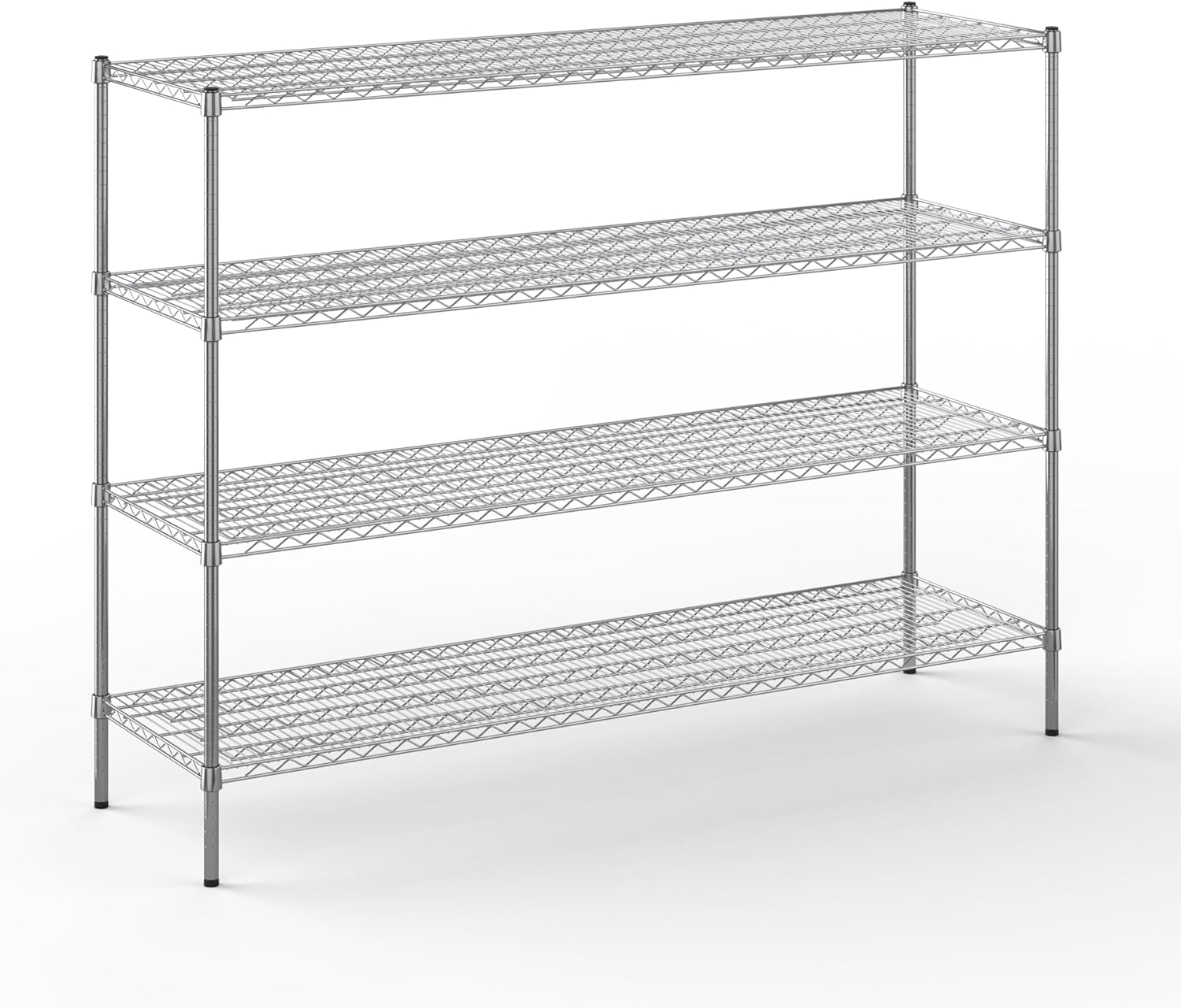 21" Deep x 72" Wide x 54" Height Wire Shelving Kit | 4-Tier | NSF Commercial Storage Rack Unit