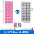 over the door shoe organizer,2025 upgraded,35 Huge pockets,over door shoe organizer,Store size 13 shoes,shoe organizer,Strong material,hooks Suitable for various doors,pink shoe rack