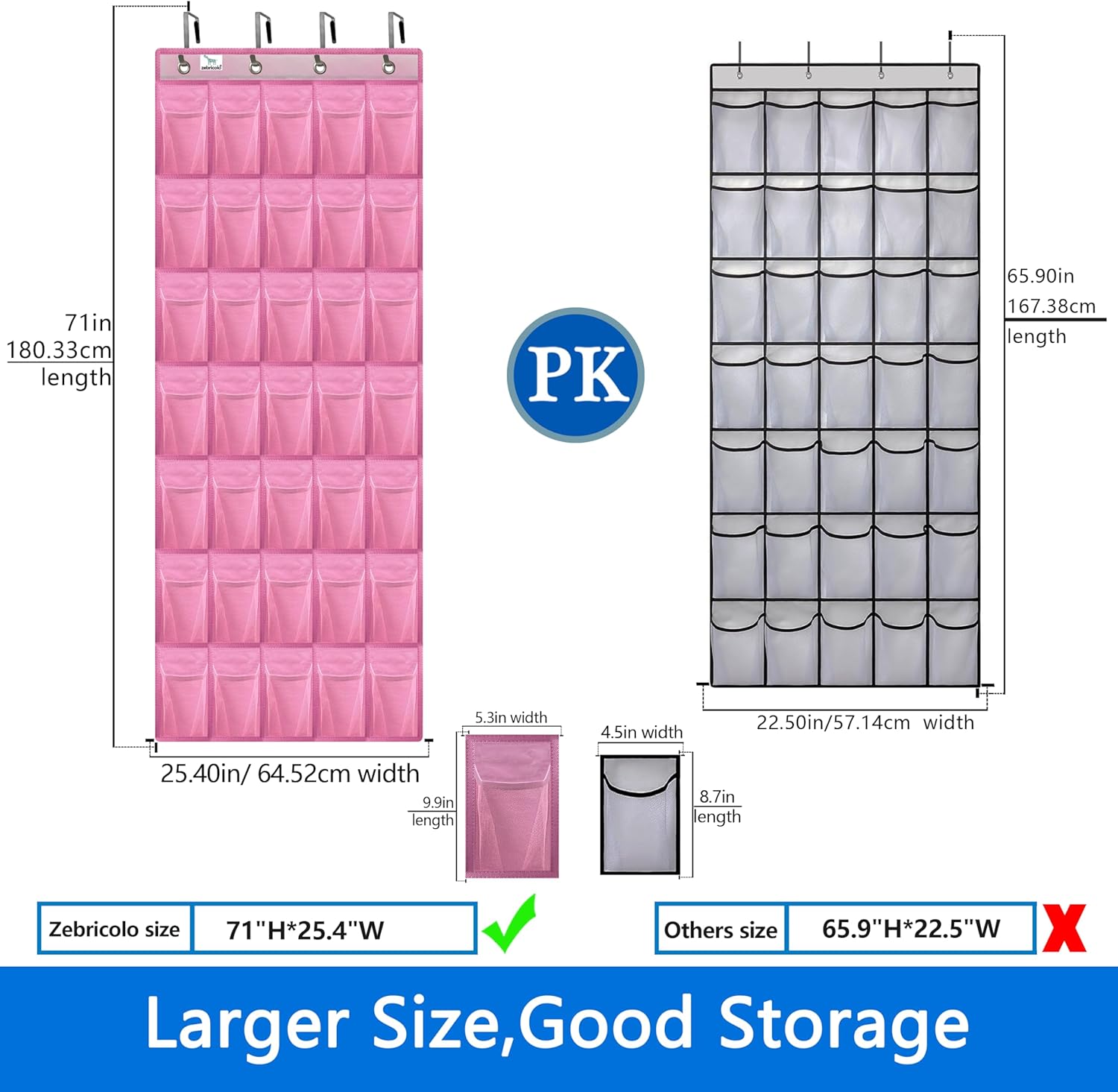over the door shoe organizer,2025 upgraded,35 Huge pockets,over door shoe organizer,Store size 13 shoes,shoe organizer,Strong material,hooks Suitable for various doors,pink shoe rack