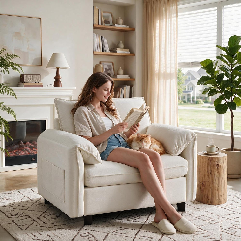 Korser Oversized Accent Chair, 39.3" Wide Arm Chairs for Living Room &am...