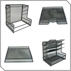 5-Tier Metal Desk Organizer, Office Desk Paper Organizer for Home Office, Black