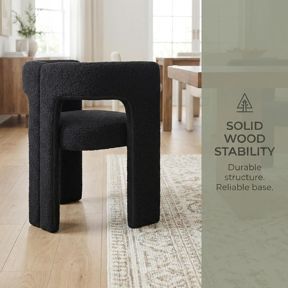 VESCASA Modern Barrel Dining Chairs Set of 2 with Open Back, Upholstered Bouc...