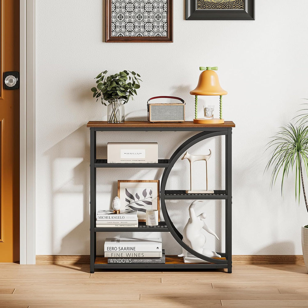 Snughome Entryway Table, Narrow Console Table, Industrial Sofa Table with 5 T...