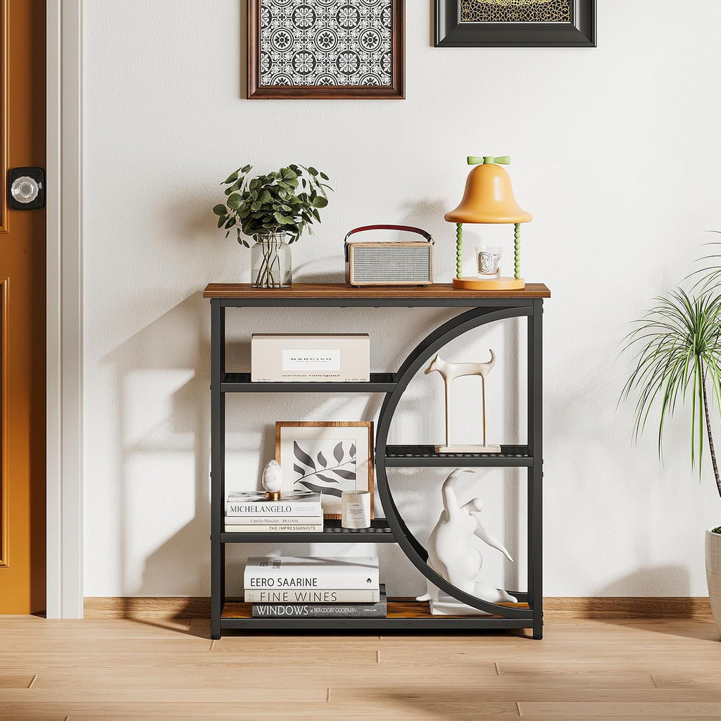 Snughome Entryway Table, Narrow Console Table, Industrial Sofa Table with 5 Tier Storage Shelves, Entrance Table for Hallway, Behind The Couch, Living Room, Foyer