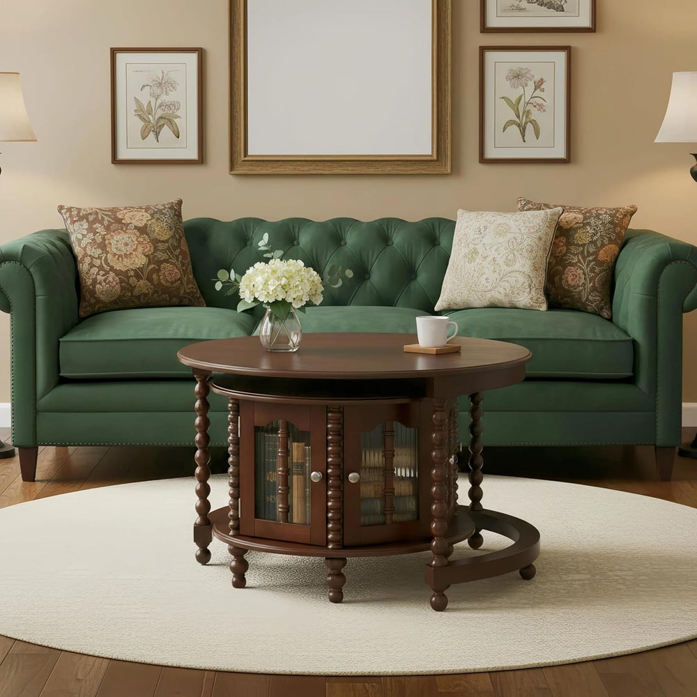 32" Vintage Designed Stacking Nesting Tables, Set of Nesting Tables with...