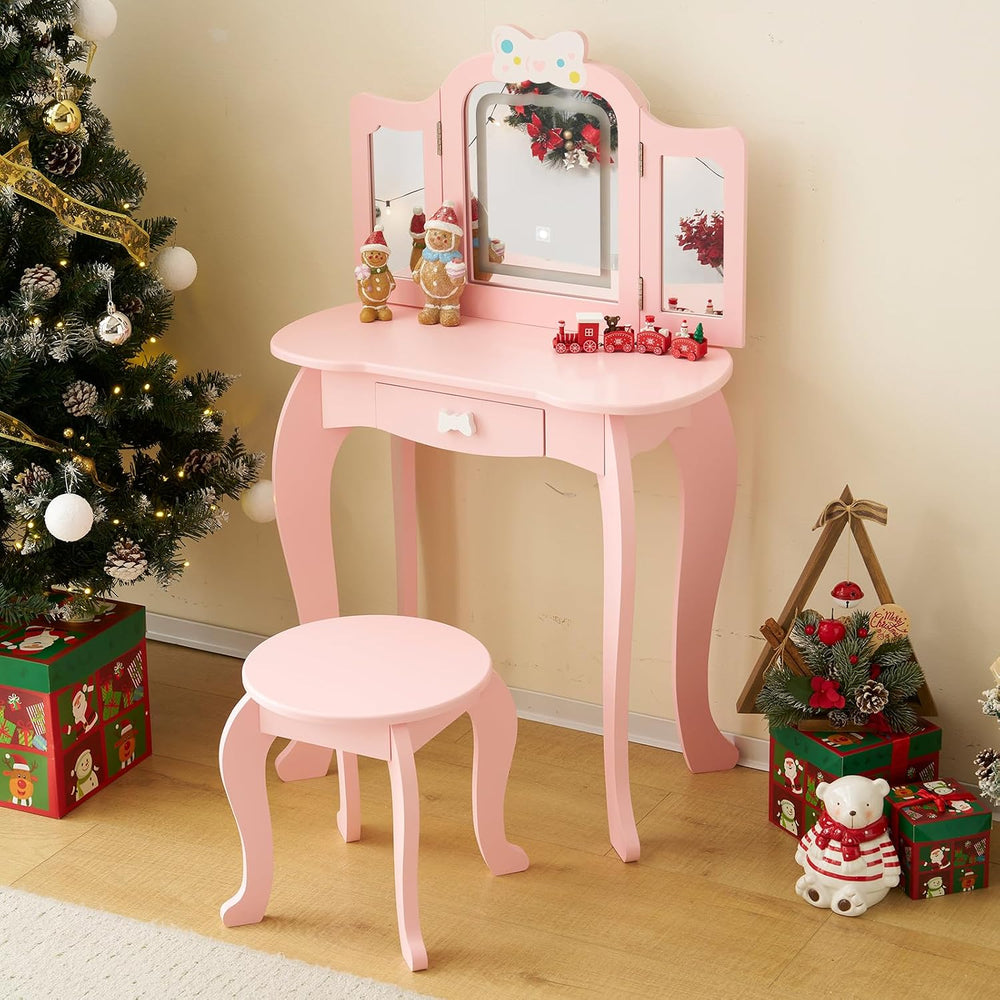 Vanity Set,ShyneeMakeup Dressing Vanity Set Wooden Princess Makeup Table with...