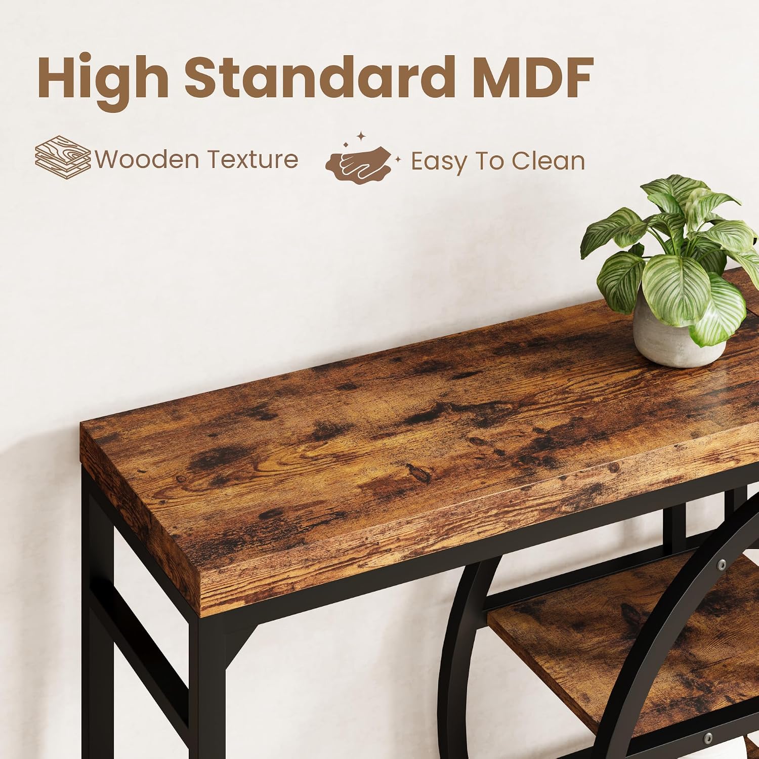 GAOMON 55 Inch Industrial Narrow Console Table, 5-Tier Entryway Table with O-Shaped Metal Frame, Extended Storage Sofa Table for Hallway, Entrance, Living Room