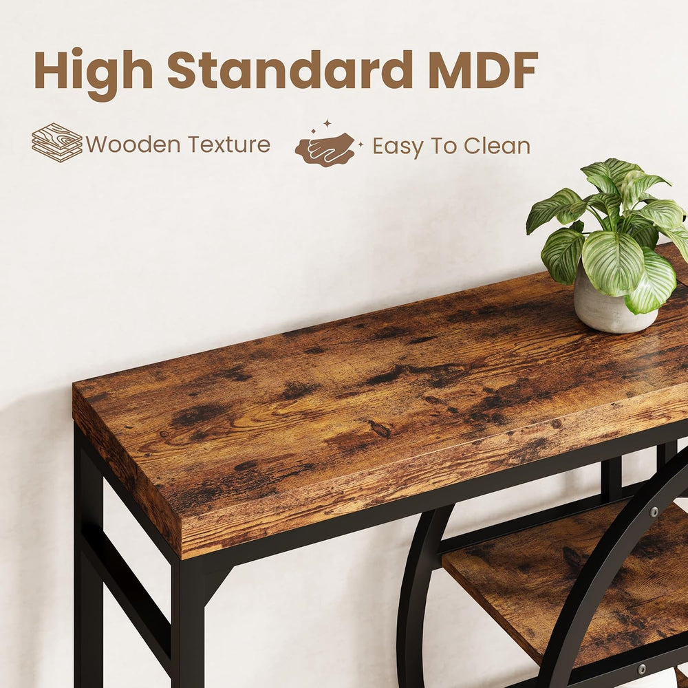 GarveeHome 55" Industrial Entryway Table, 5-Tier Narrow Console Table wi...