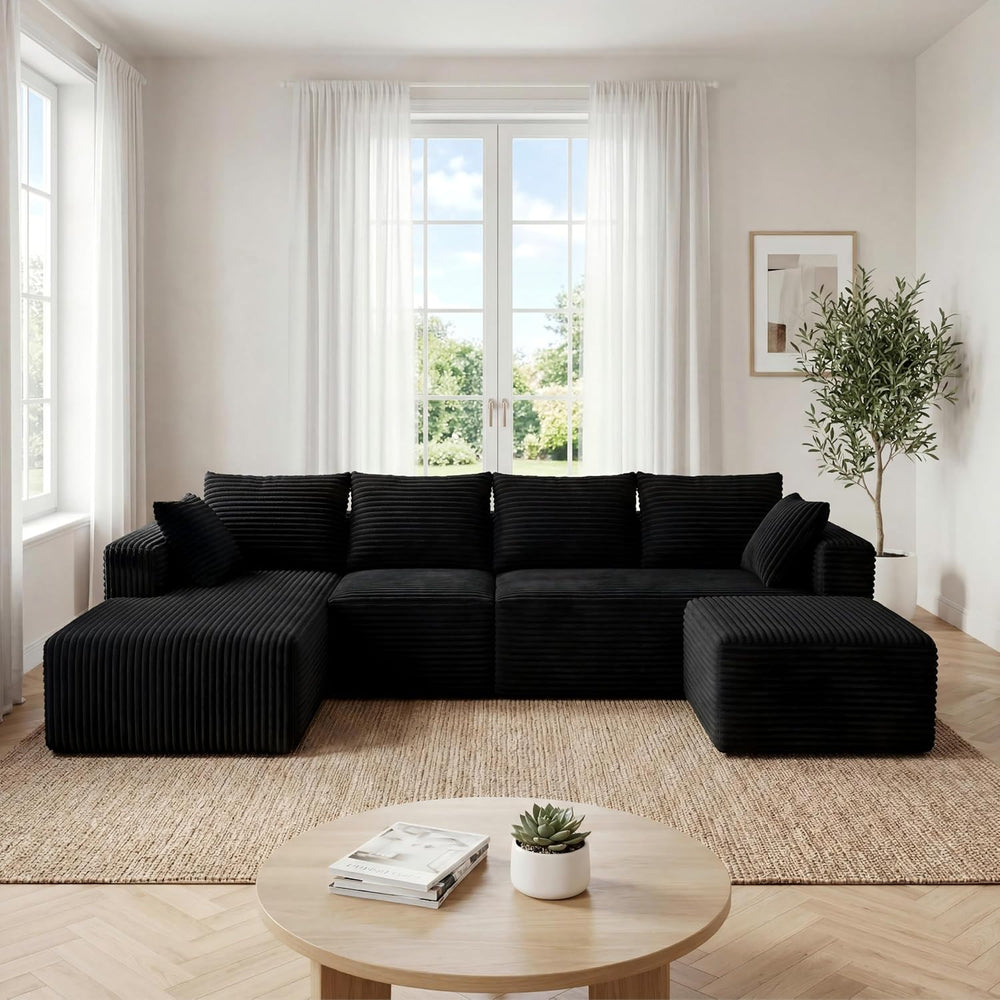 118" Modular Sectional Sofa with Chaise&Ottoman,Oversized U-Shaped C...