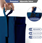 Bseash Bunk Bed Organizer, Bedside Caddy Hanging Bed Organizer Storage Bag with 4 Pockets and 2 Hooks, for College Dorm Rooms Bed, Hospital Bed, Baby Bed Rails, 600D Oxford Cloth (Navy Blue)
