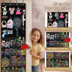 Over the Door Organizer for Building Blocks, Kids Toys Storage with Pockets and Slots for Stuffed Animal, Foam Blasters, Darts, Door Organizer hanging for Toys Storage, Kids Game Rooms