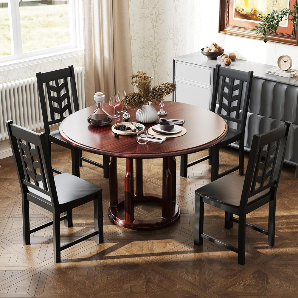 Giantex Wooden Dining Chairs Set of 4, Kitchen Chairs w/Rubber Wood Frame &am...
