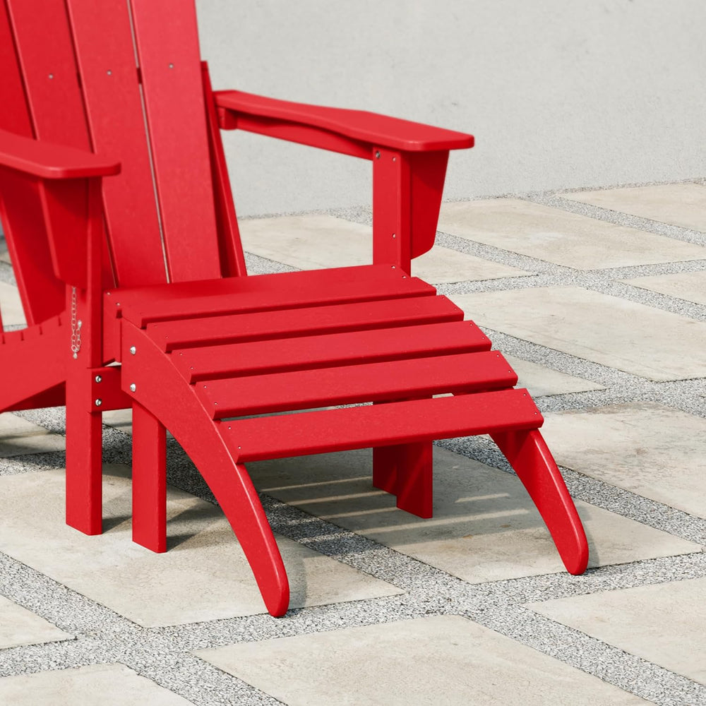 WestinTrends Outdoor Patio Adirondack Ottoman Foot Rest, All Weather Poly Lum...