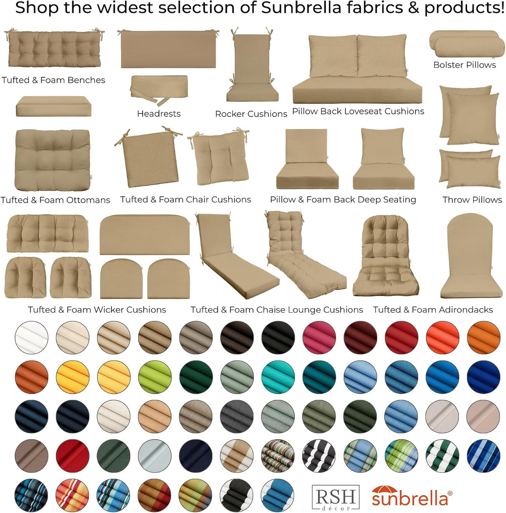 RSH DECOR: Sunbrella Pillow Covers Set of 4 | Covers Only - 20" x 20&quo...