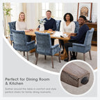 Upholstered Tufted Chenille Dining Chairs with Arms & Nailhead Trim – Solid Wood Frame & Legs, Modern Farmhouse for Dining, Kitchen & Living Room (Set of 2, Blue)