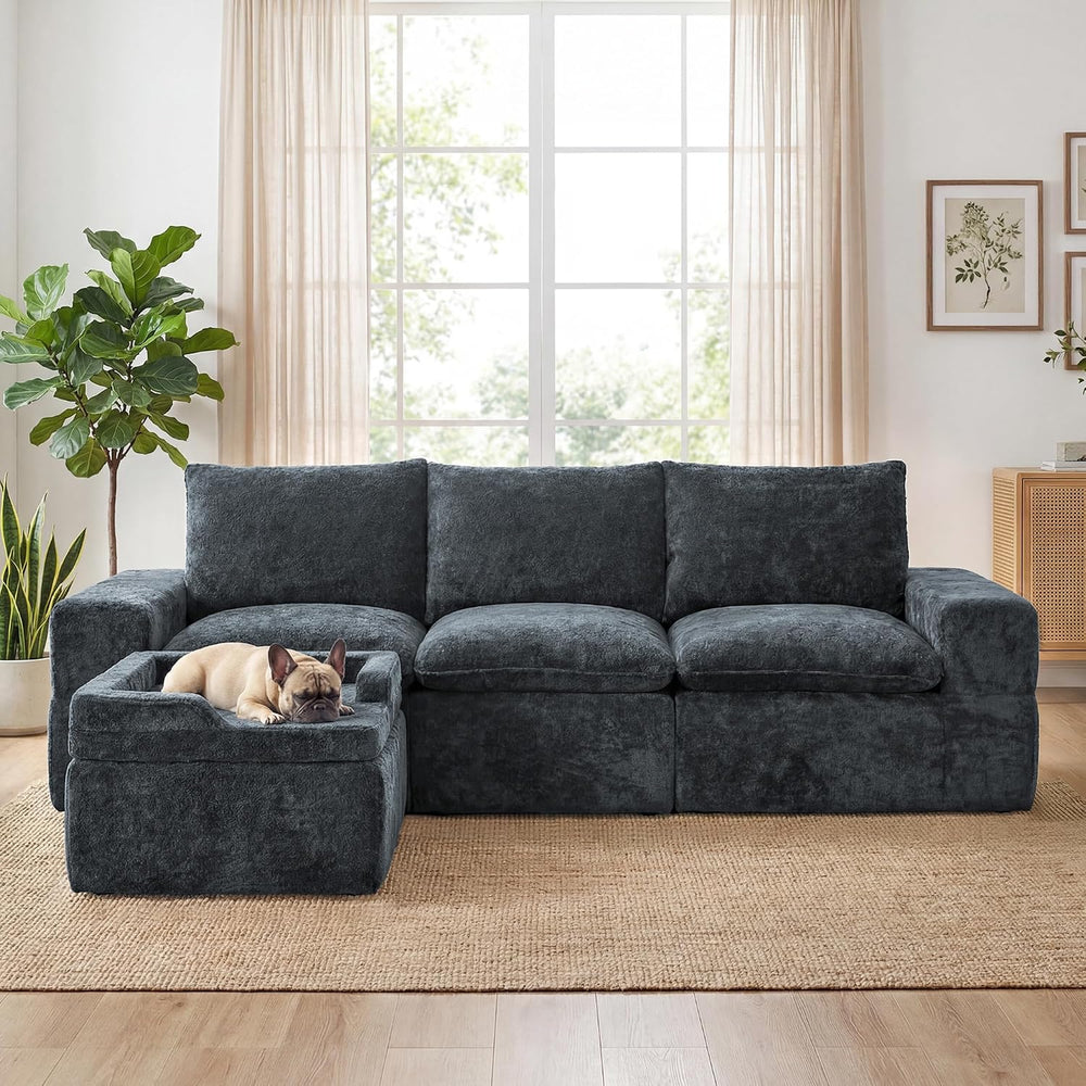 MONVANE 102" Modular Sectional Sofa, Oversized 4 Seat Convertible L Shap...