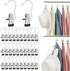 200PCS Boot Hangers Clips for Closet Stainless Steel Clothes Hooks Clip Laundry Hooks Clothes Pins Hanging Clips Portable Clip Hangers Clothespins Hanger for Wardrobe Organization
