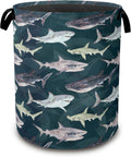 Cute Shark Collapsible Laundry Baskets,Laundry Hamper,Storage Basket with Handles for Bathroom Bedroom College Dormitory Living Room Nursery Organizer 16"x20"