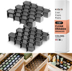 Honeycomb Separator Adjustable Drawer Organizer Divider for Underwear Belt-Scarf Socks Organizer (Black(2pcs))