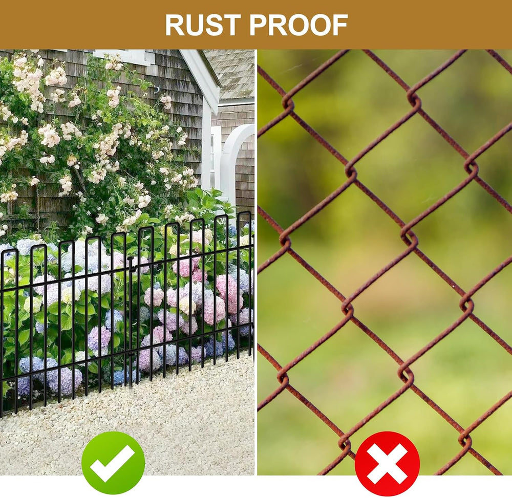 26 Panels No Dig Animal Barrier Fence, 13in(H) x 37ft(L) Garden Edging Border...