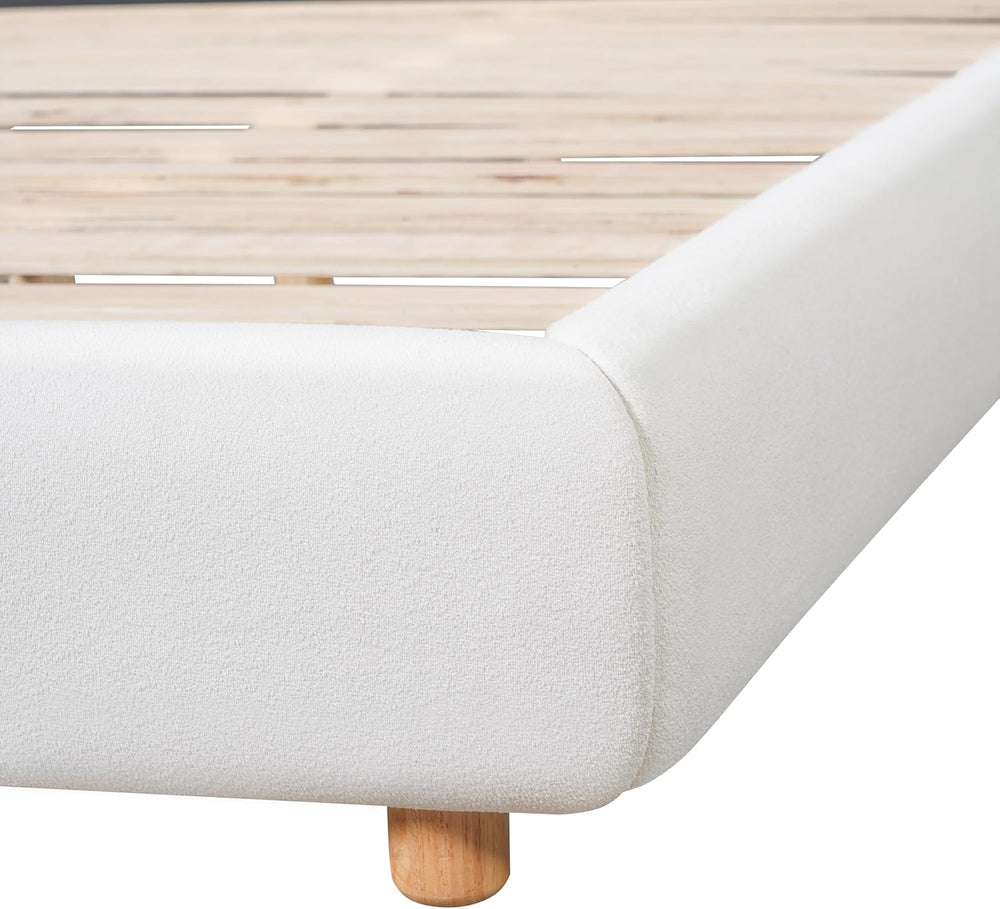 Christopher Knight Home Astry Boucle Upholstered Queen Size Bed Frame with Wi...