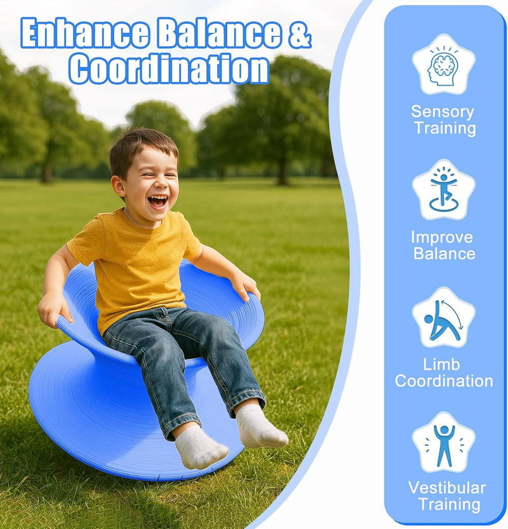 360° Rotating Gyro Chair, 24" One-Piece PE Spun Chair with Non-Slip Text...