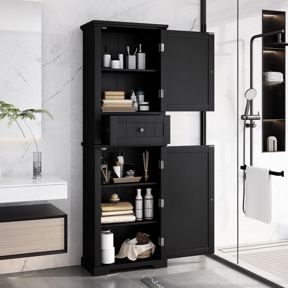 Merax 67.3" Pantry Cabinet with Three Doors & One Drawer, Adjustable...